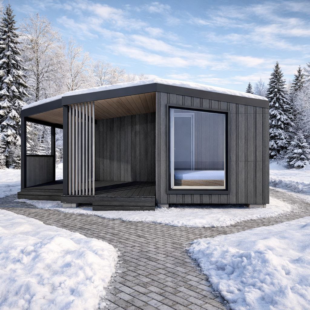 Угловая баня 22 м²